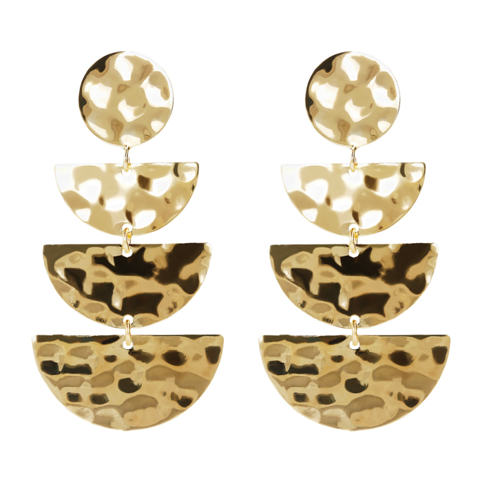 Orecchini Pendenti Graduati con Disco e Mezzelune