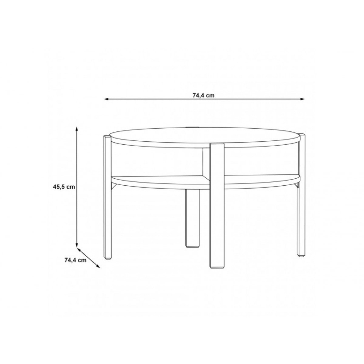 Table basse ronde en bois avec niches - 5 coloris - BAGO