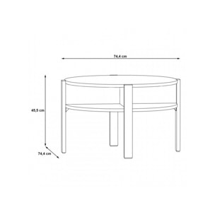 Table basse ronde en bois avec niches - 5 coloris - BAGO