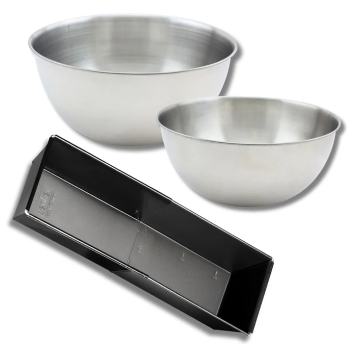 Lot comprenant 1 moule à cake extensible Zenker & 2 Bols à Mixer Fackelmann