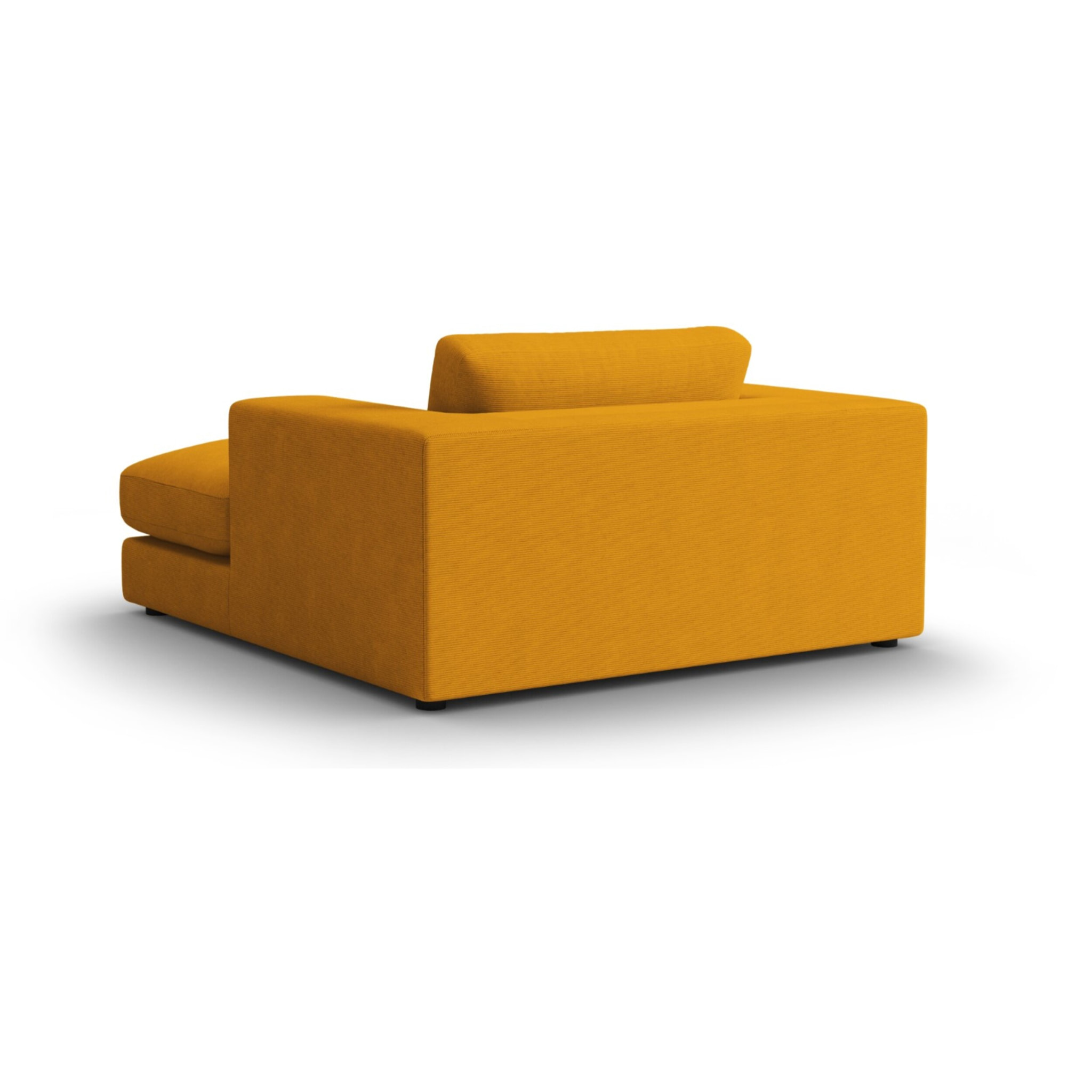 Méridienne "Tendance" en velours côtelé jaune