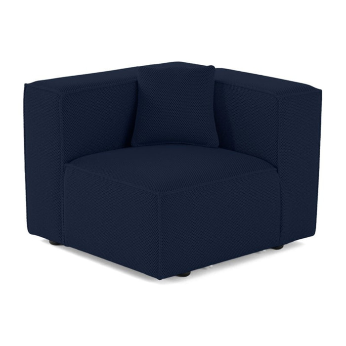 Arty - module d'assise gauche - en tissu mailles 3D - Bleu