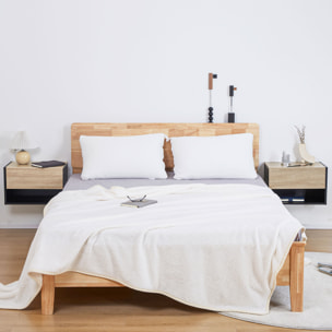 Juego de 2 Mesitas de Noche Flotantes Mesitas de Noche Colgantes con 1 Cajón y Estante Abierto para Dormitorio 46x30x30 cm Roble y Negro