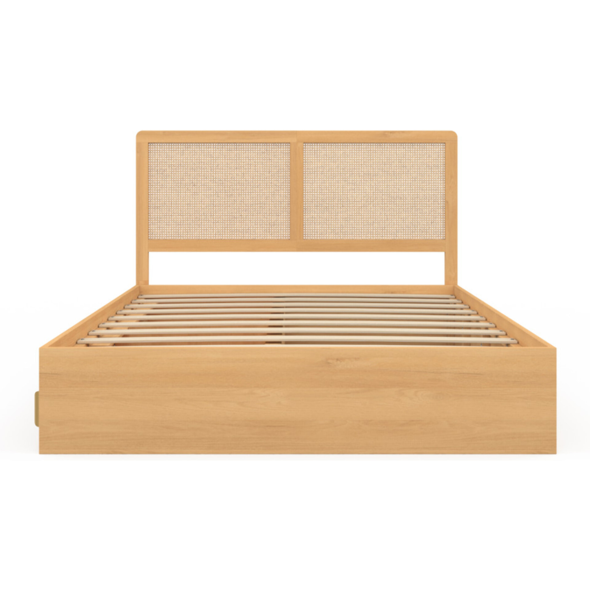 Lit Eve 140x190cm cannage et tiroirs coulissants