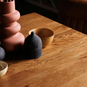 Table à manger 200 cm bois/métal pied croisé OKA