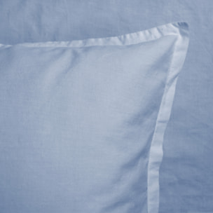 Parure de lit unie en coton taies à volant, COTON LAVÉ