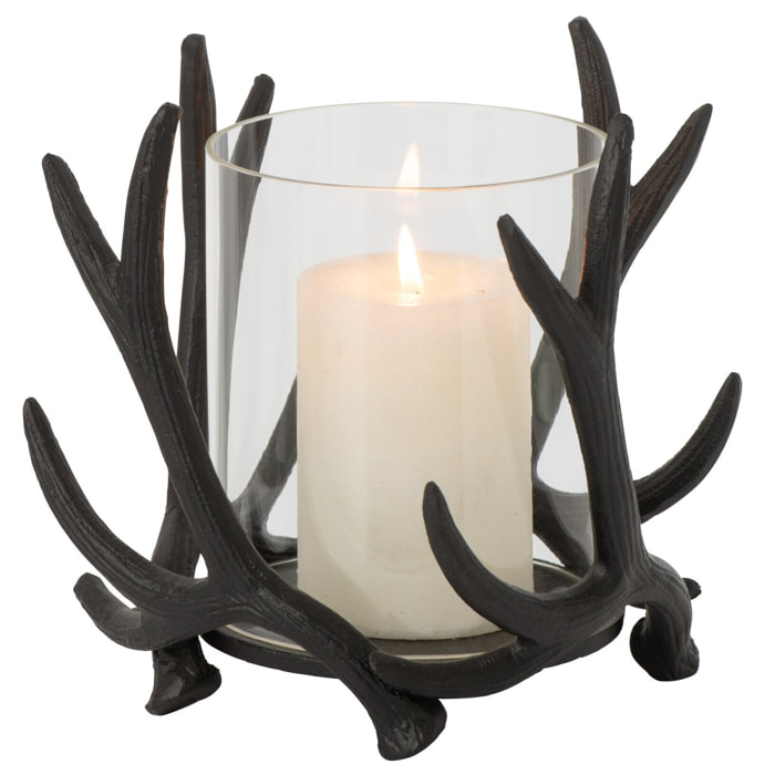 J-Line photophore cerf - aluminium - noir