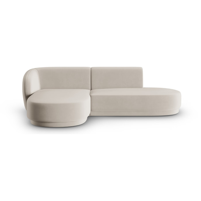 Canapé d'angle gauche modulable "Lionel" 4 places en velours beige