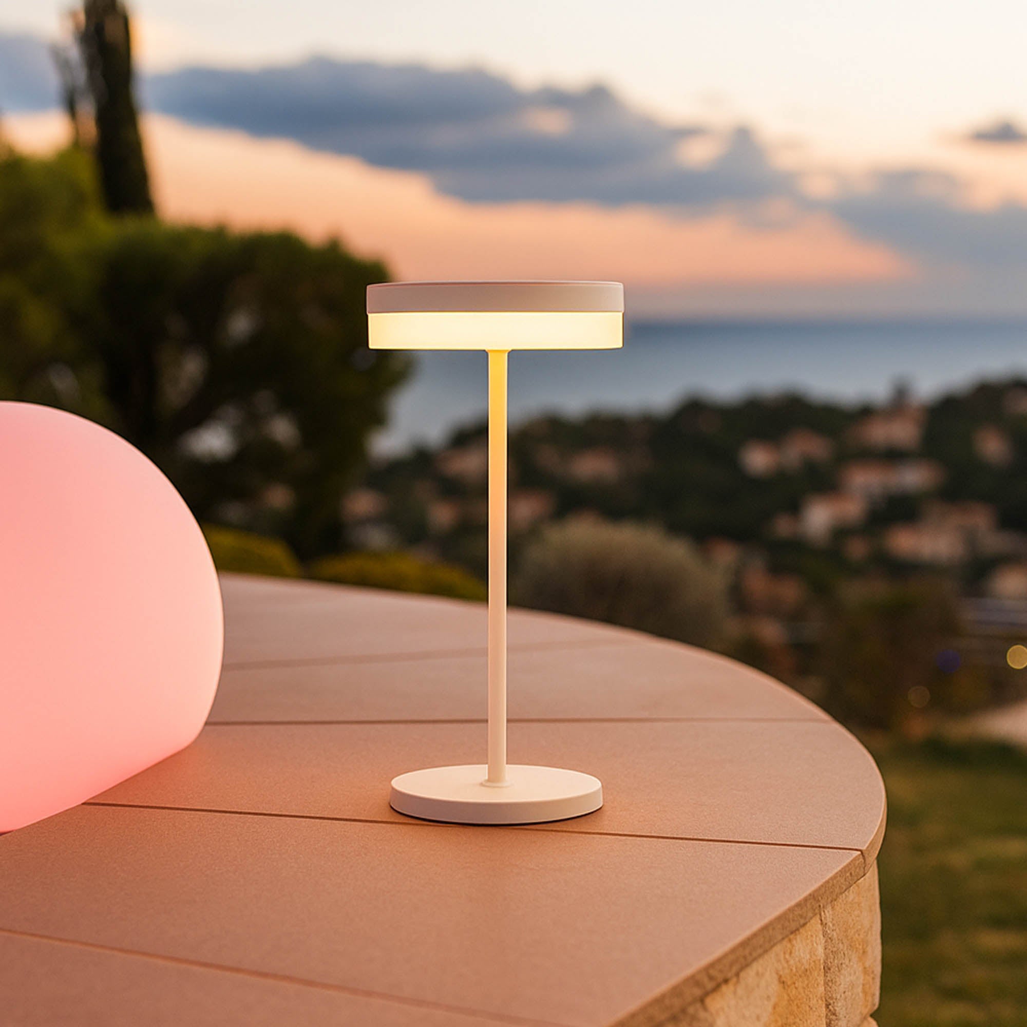 Lampe de table solaire VIVIA MINI SOLAR Blanc H27cm