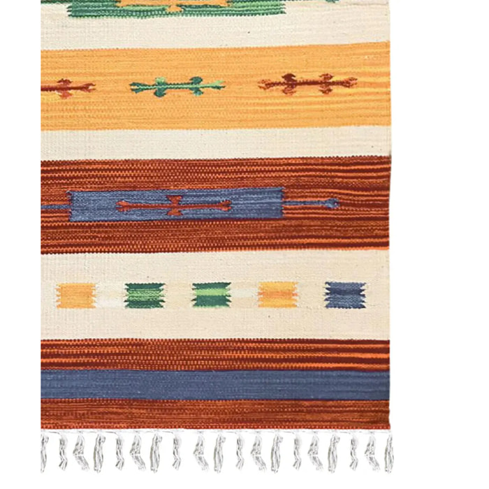 Tappeto kilim multiuso 100% cotone lavabile Tappeto salotto, soggiorno, camera da letto