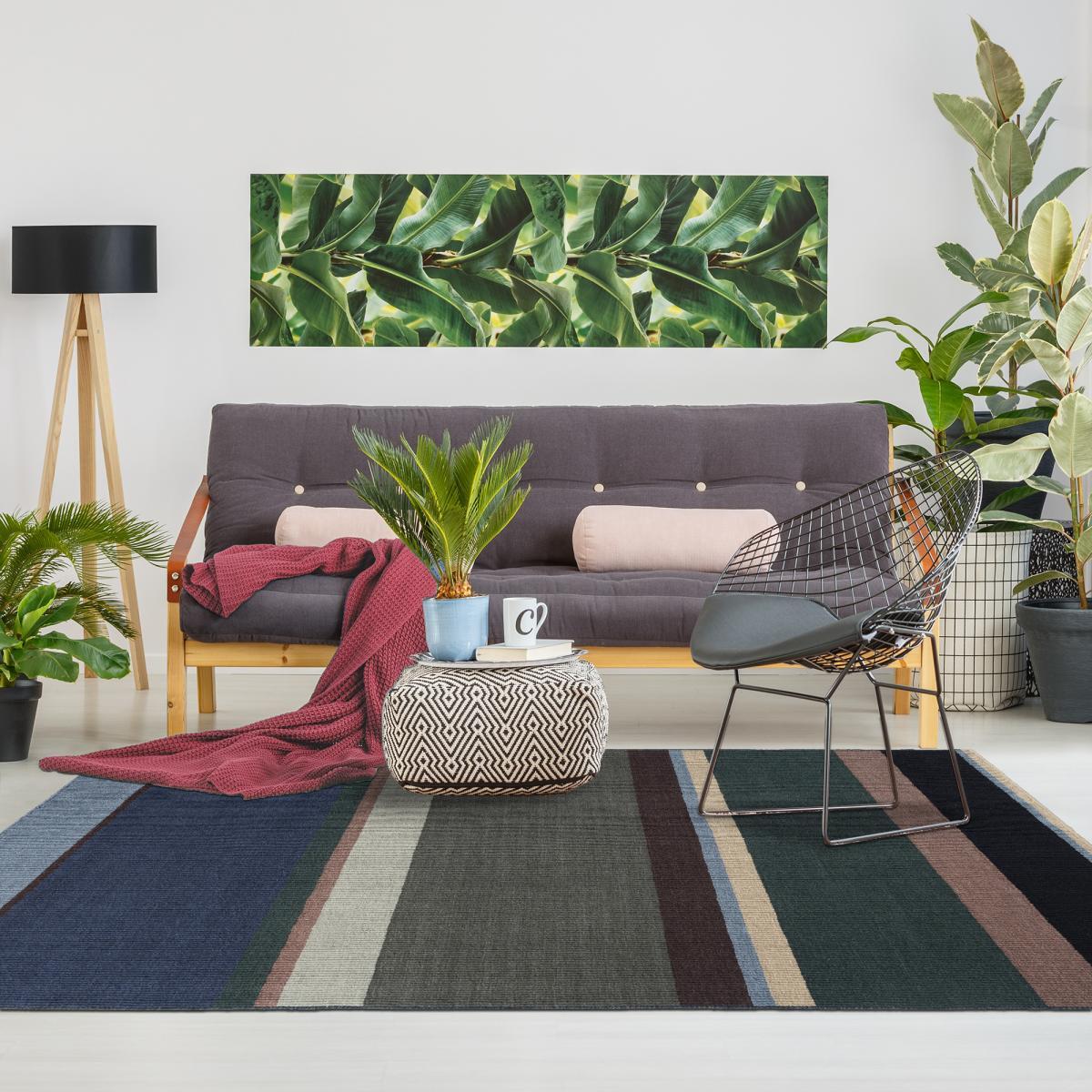 Tapis kilim fait main en laine motif géométrique