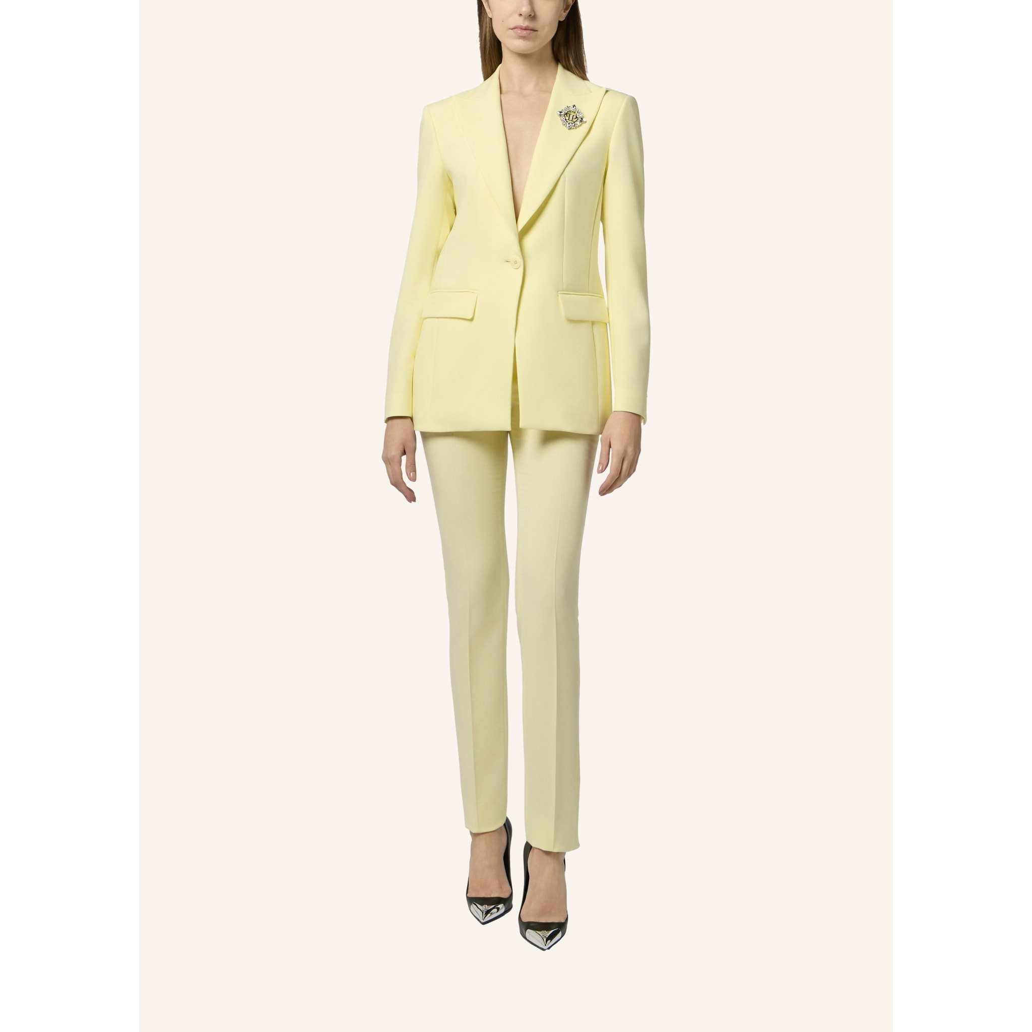 PHILIPP PLEIN Wool Fitted Single-Breasted Blazer