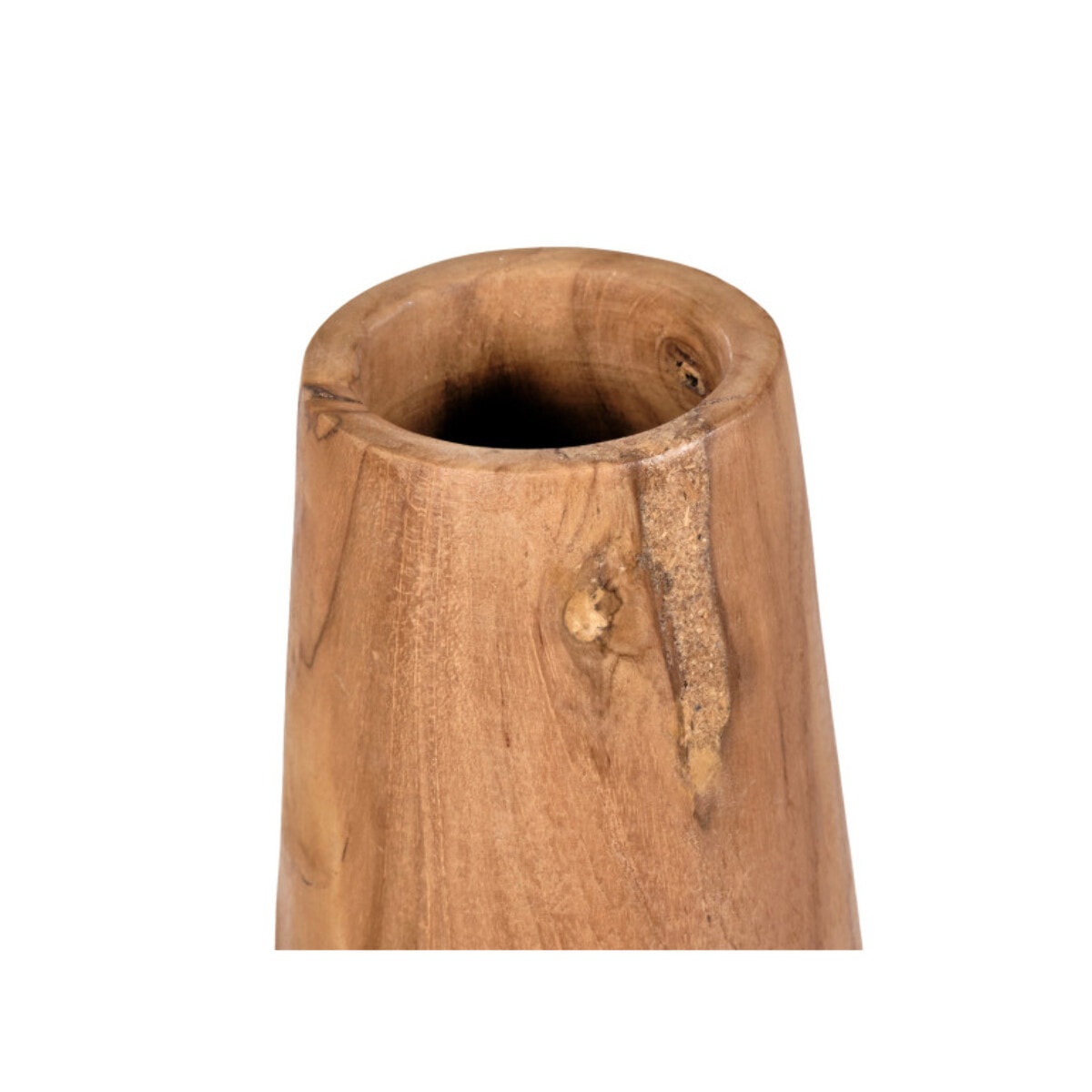 Vase décoratif H. 27 cm en bois de teck naturel - AUGUSTE