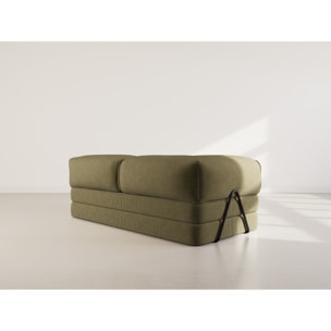 Poppy - canapé 3 places convertible en velours côtelé - Vert