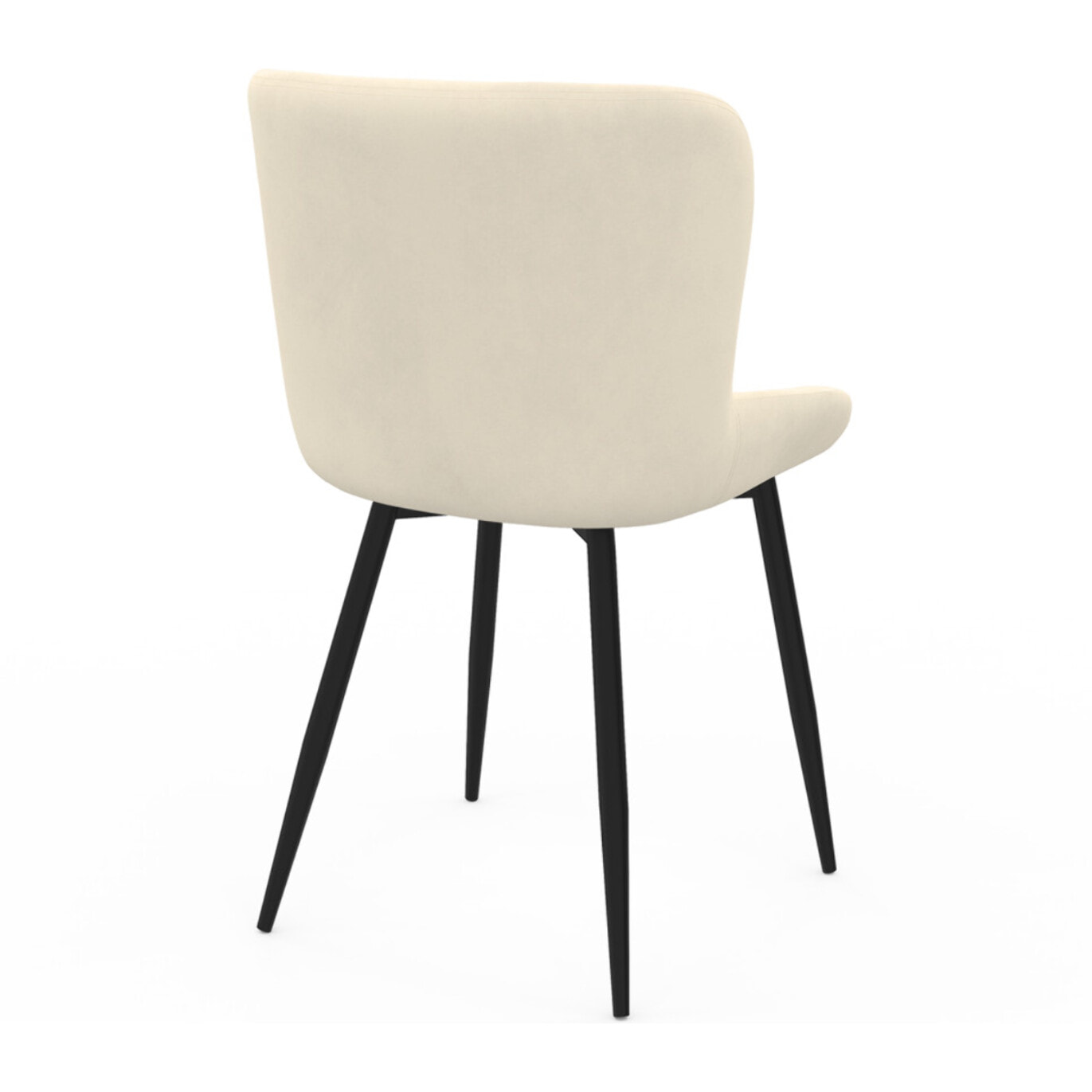 Chaises Taylor velours crème pieds métal noirs - lot de 4