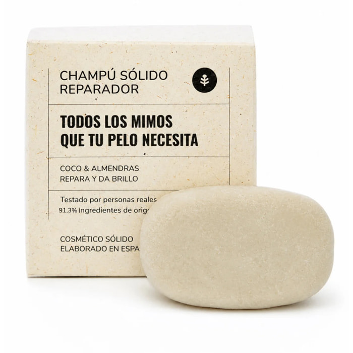 Champú sólido reparador coco y almendra Planeta Huerto 85 g