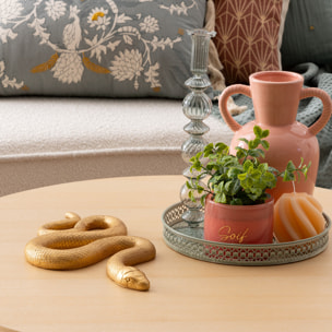 Statuette serpent "Wild" doré L35cm