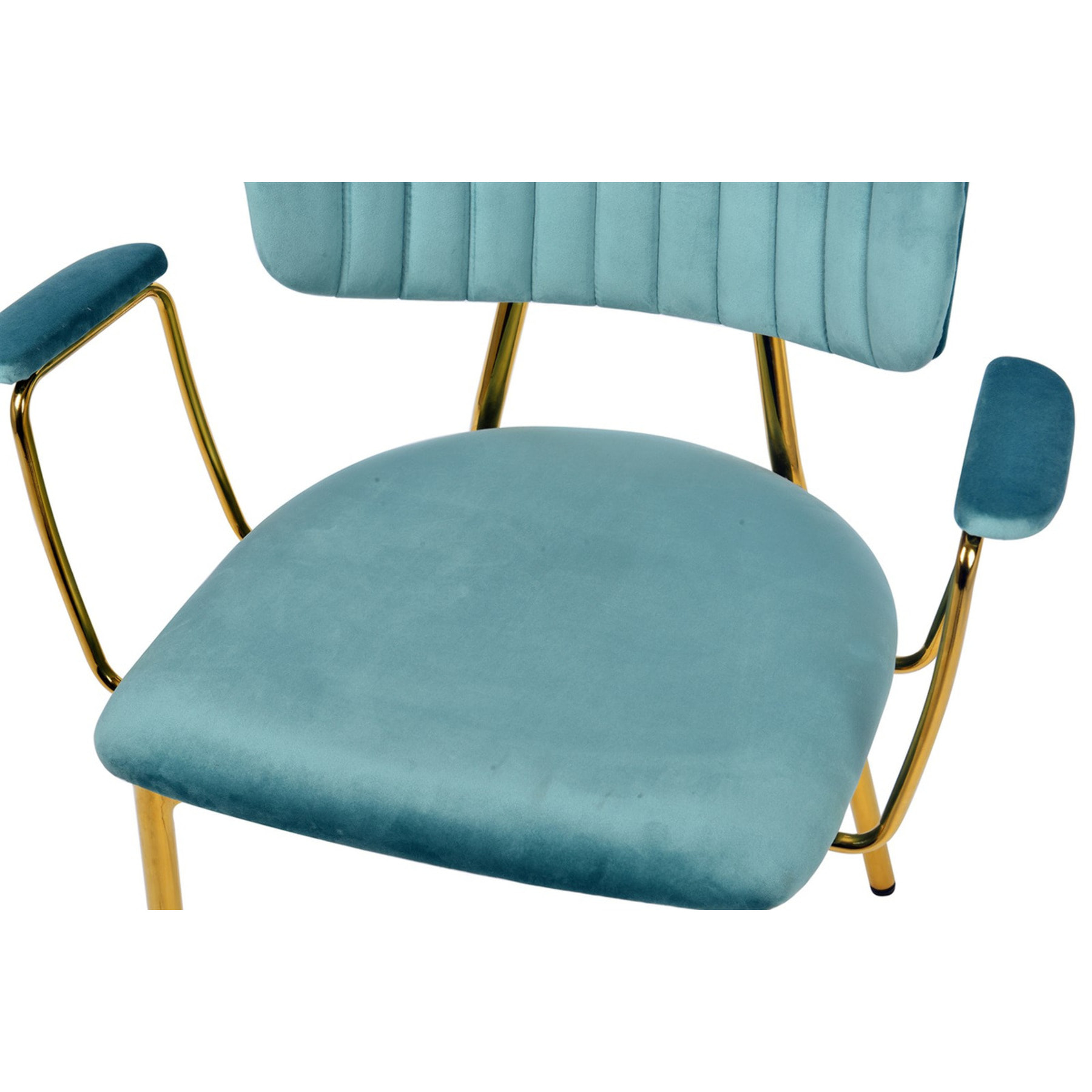 Set 2 sedie Kian in velluto verde menta e metallo dorato