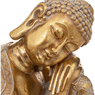 Statuette "Bouddha" - résine - doré - H23 cm