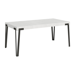 Tavolo allungabile 90x200/304 cm Rio bianco frassino telaio Antracite