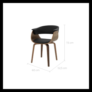 Chaise en cuir synthétique noir - Piada