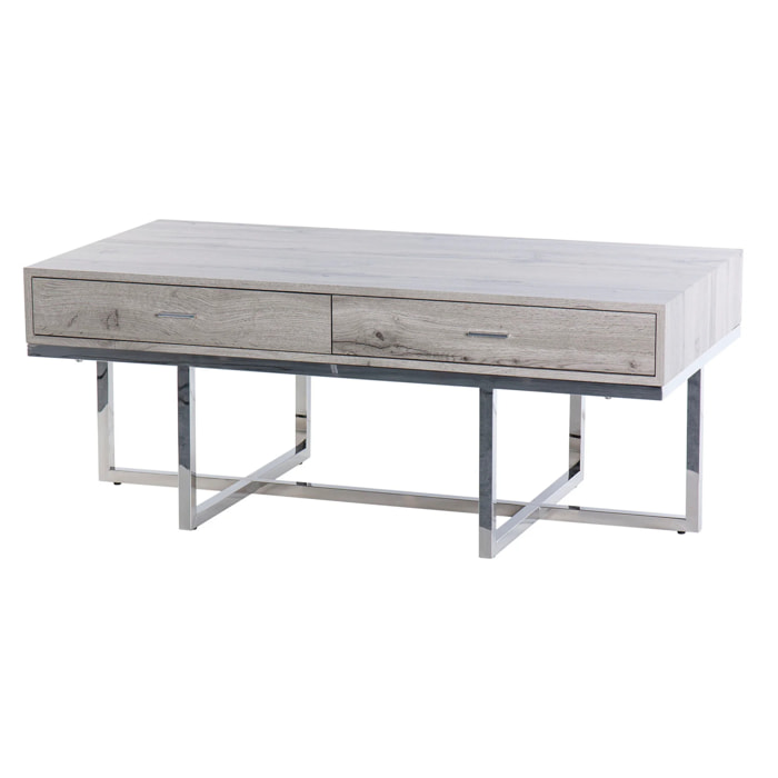 Mesa Centro Inox. Mdf 120x60x45 Cm