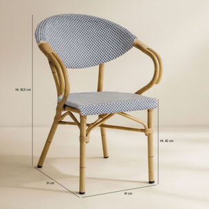 Lot de 2 fauteuils de table en textilène bleu AMALFI