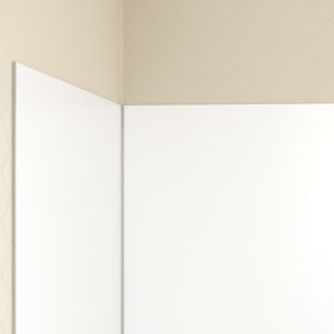 Pack de 3 Panneaux Muraux Aluminium Blanc 90+120+90x210 cm avec Profilés Chrome- WALL'IT