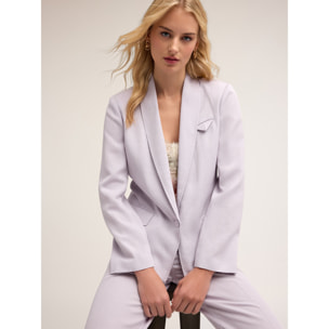 Motivi - Chaqueta de un solo botón en mezcla de lino y lyocell - Violeta