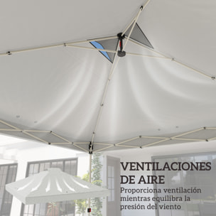 Toldo de Pérgola de Recambio 3x3 m Techo de Repuesto para Carpa Plegable de Jardín de Tela Oxford 210D con 8 Orificios de Drenaje y Doble Ventilación Protección UV 50+ SOLO TOLDO Blanco