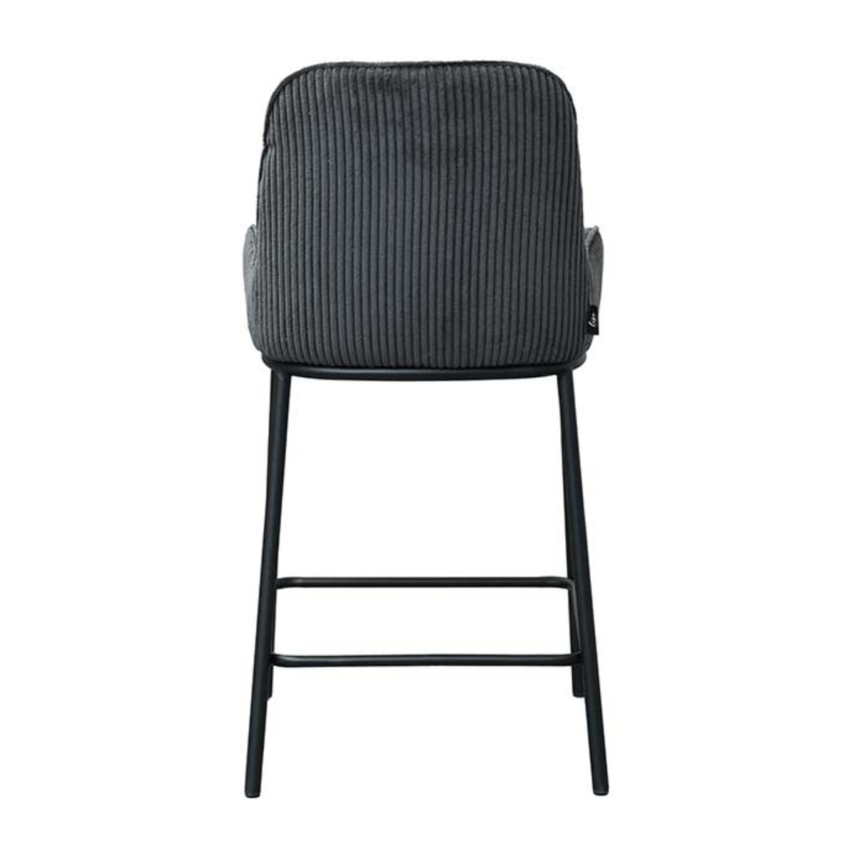 Salinas - lot de 2 chaises de bar - en velours côtelé - gris anthracite - H65 cm - Gris Anthracite