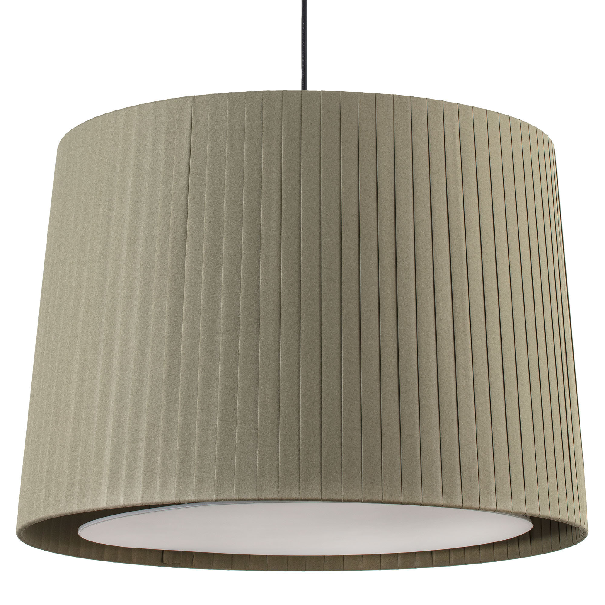 SAMBA Lampe suspension simple noir/enrubanné vert