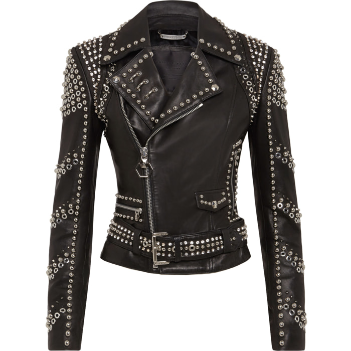 PHILIPP PLEIN Leather Biker