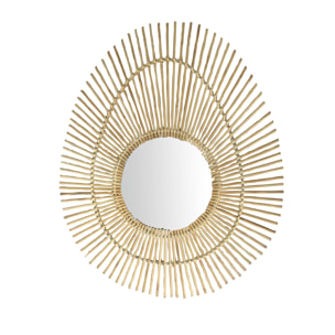 MIROIR OVAL EN BAMBOU NATUREL  60*48CM Ø22CM COBA