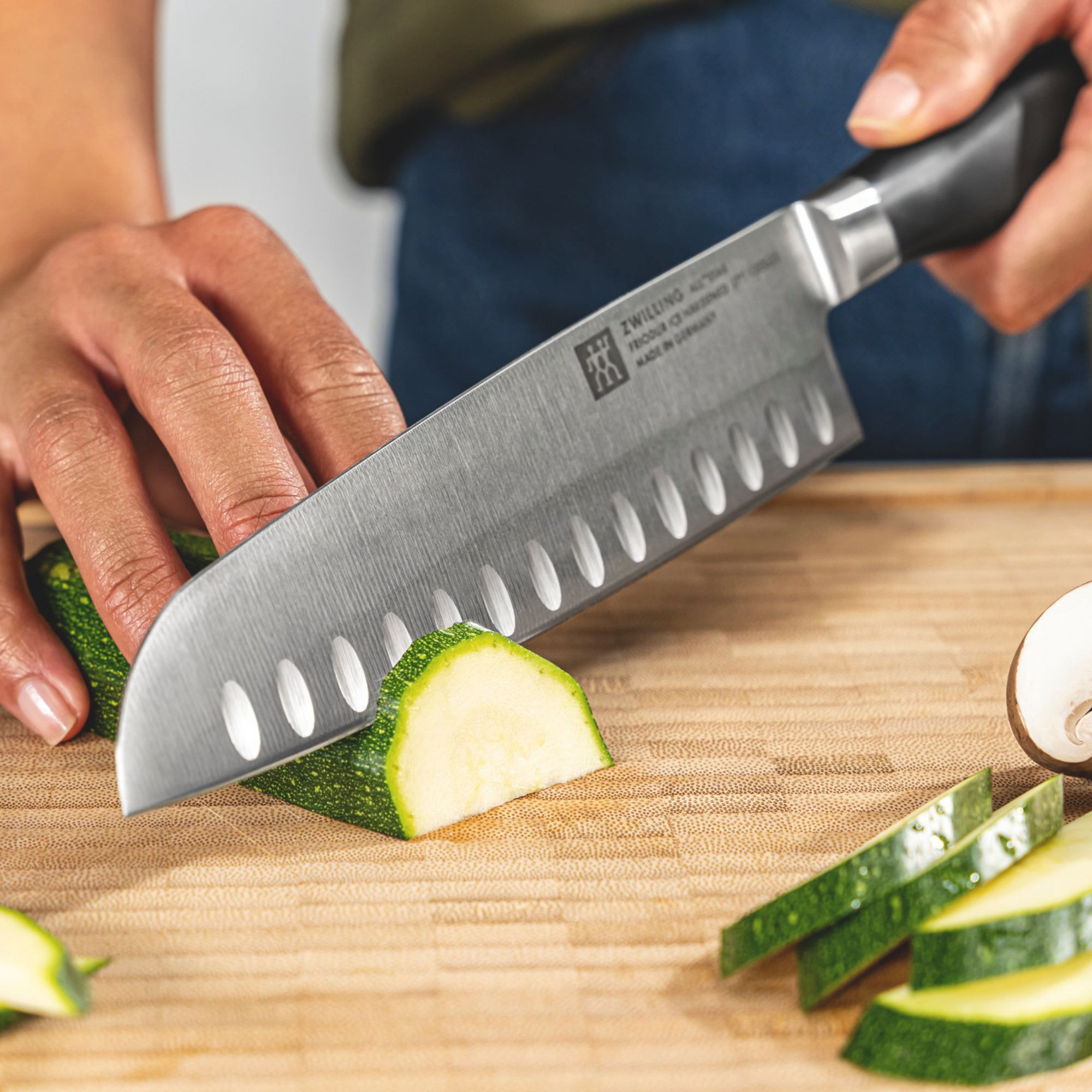 Santoku 18 cm, Argent