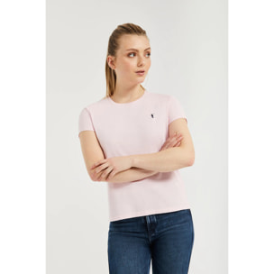 Maglietta basic rosa a maniche corte con logo Rigby Go