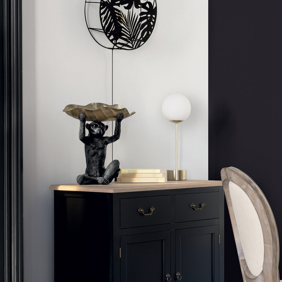 Lampe "Dris" dorée - métal H43 cm