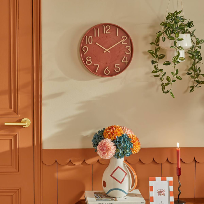 Horloge Homy D.30cm rose