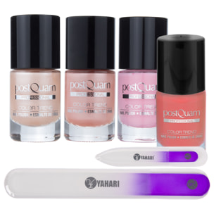 Lot de 4 vernis ongles color trend - ton rose - 14x2cm+ 4x10ml