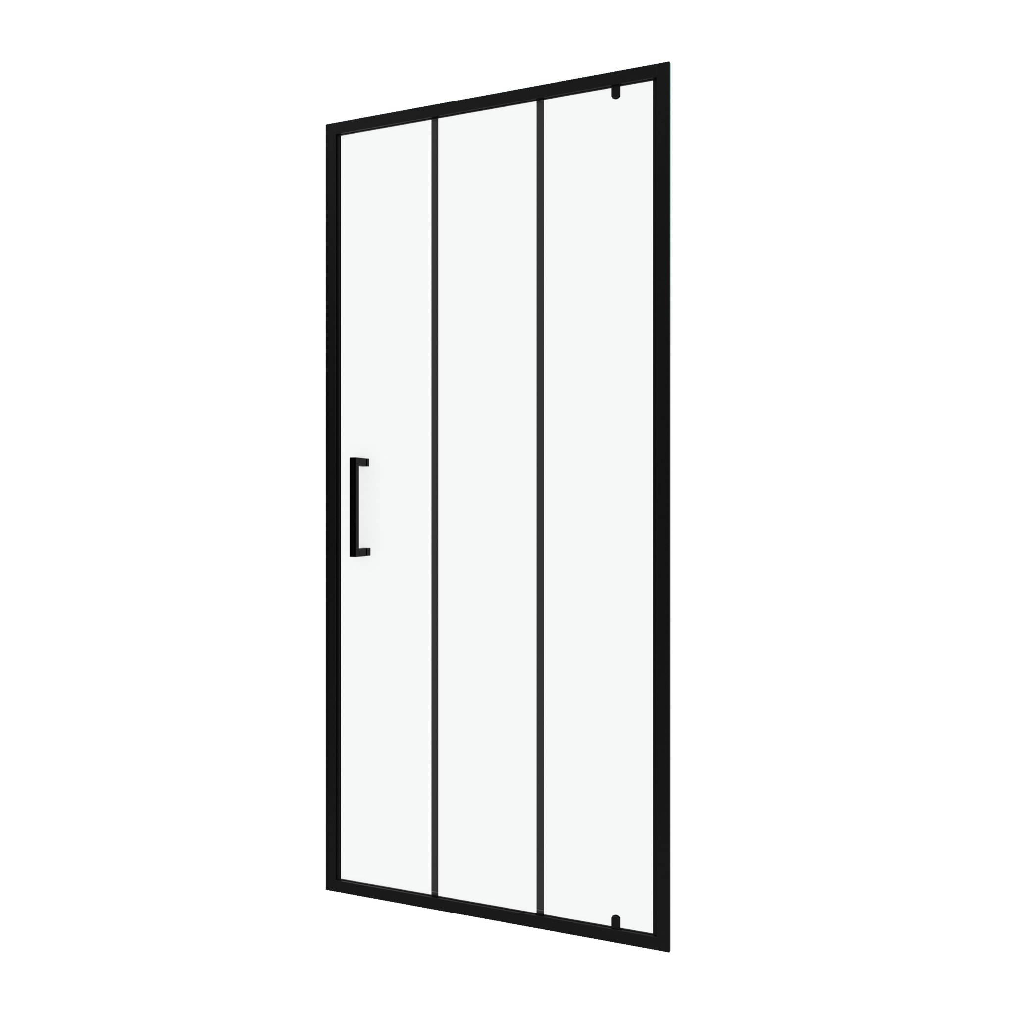 Porte de douche pivotante type industriel - 90x200cm - PROFILE NOIR MAT - verre 6mm