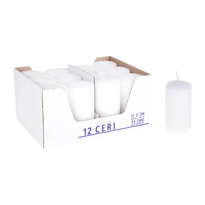 Cero 5 cm D 35 Ore - Pezzi 12 - Colore Bianco - 4x6Hx4cm - Bianchi Dino