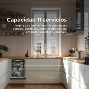 EVVO Di.4 Slim Lavavajillas Integrable 45cm Panelable 11 Cubiertos 8 Programas