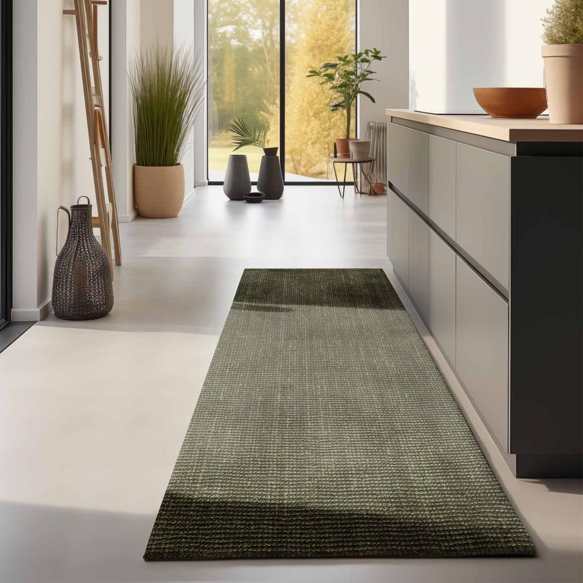 Tapis rond, forme ronde, motif uni, tissé à la main, sum