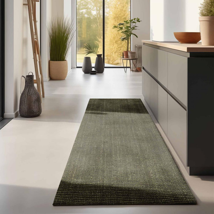 Tapis rond, forme ronde, motif uni, tissé à la main, sum