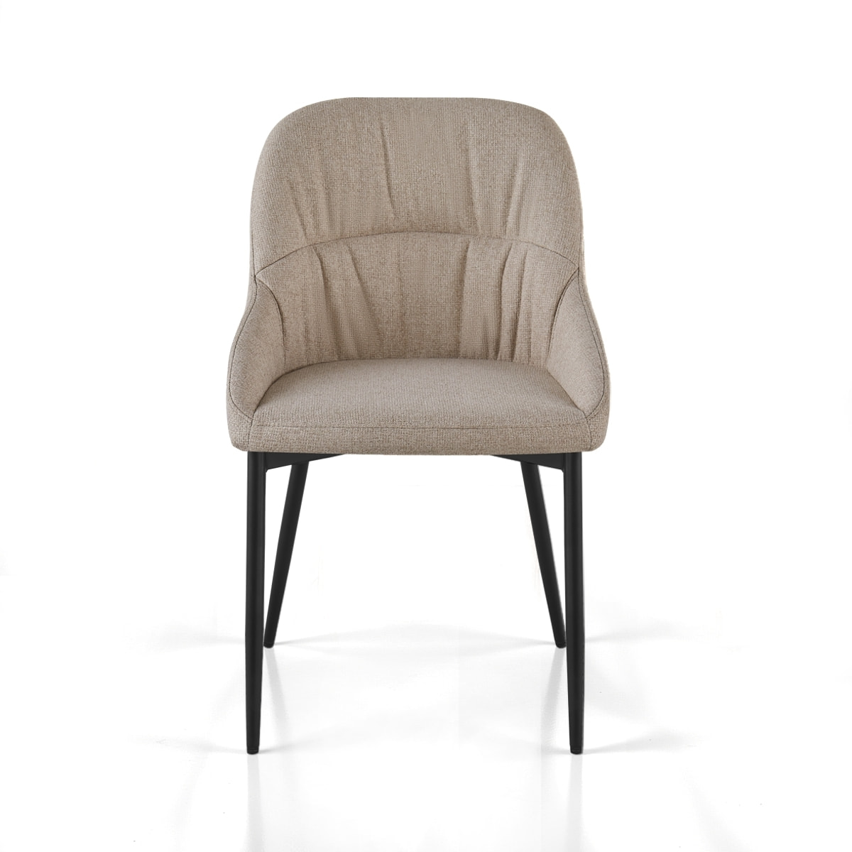 Lot de 4 chaises de salle à manger Tomasucci ALICE, en tissu, beige, 57 × 50 × 85 cm