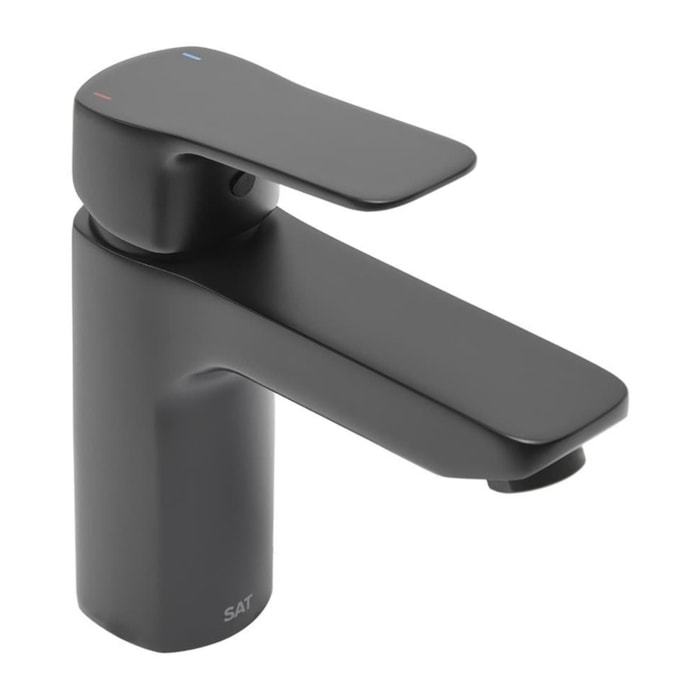 Cube Way mitigeur de lavabo à levier sur pied, sans vidage, noir mat (CU271MC)