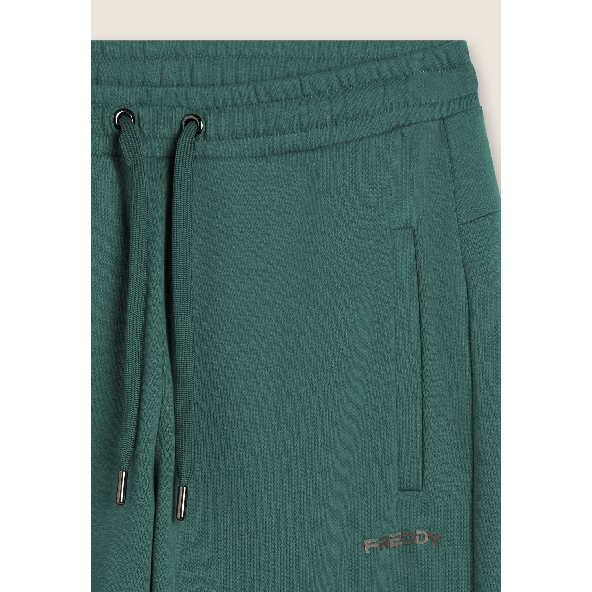 Pantaloni regular in felpa garzata con fondo dritto