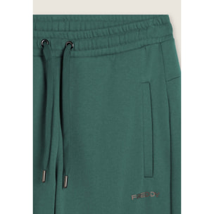 Pantaloni regular in felpa garzata con fondo dritto