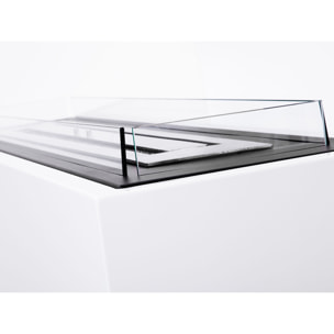 Chimenea de etanol de suelo de grandes dimensiones en acero lacado blanco GEA PURLINE