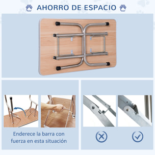 Mesa de Peluquería para Mascotas Mesa de Aseo Plegable con Estante de Almacenamiento Estructura Acero Altura Ajustable 20-80 cm 107x60x170 cm Negro